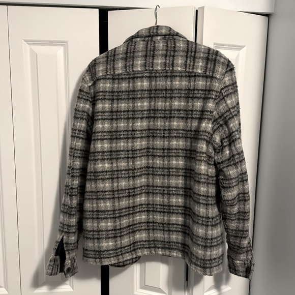 All Saints Anvik Jacket Overshirt Grey Checked Large - Picture 4 of 6